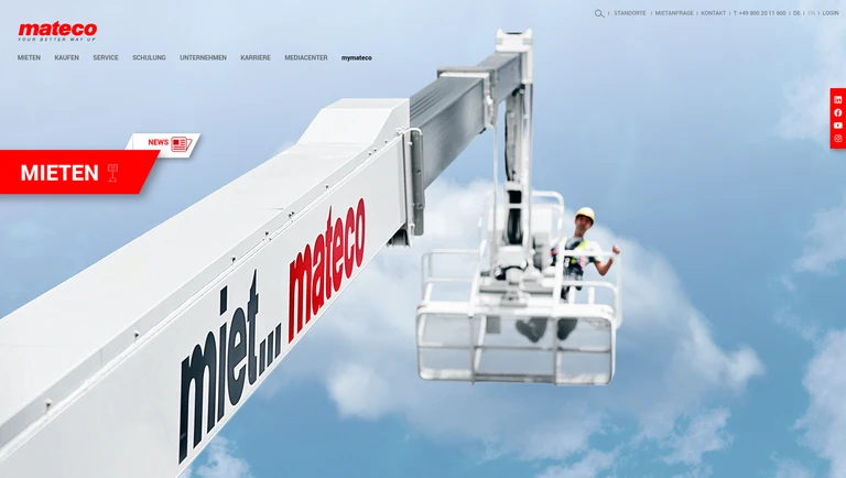 Mateco TYPO3 Website Impression