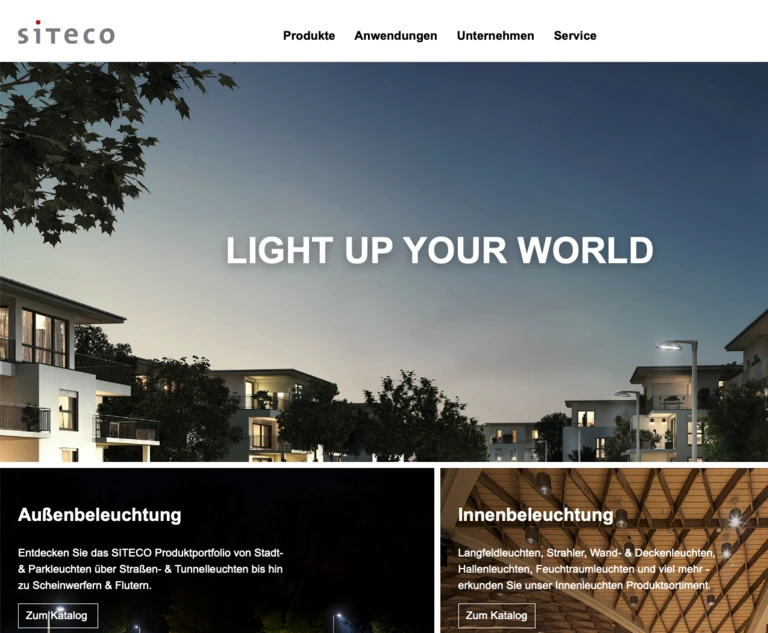 Siteco TYPO3 Website Impression