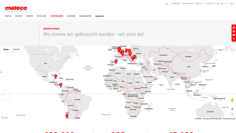 Mateco TYPO3 Website Impression